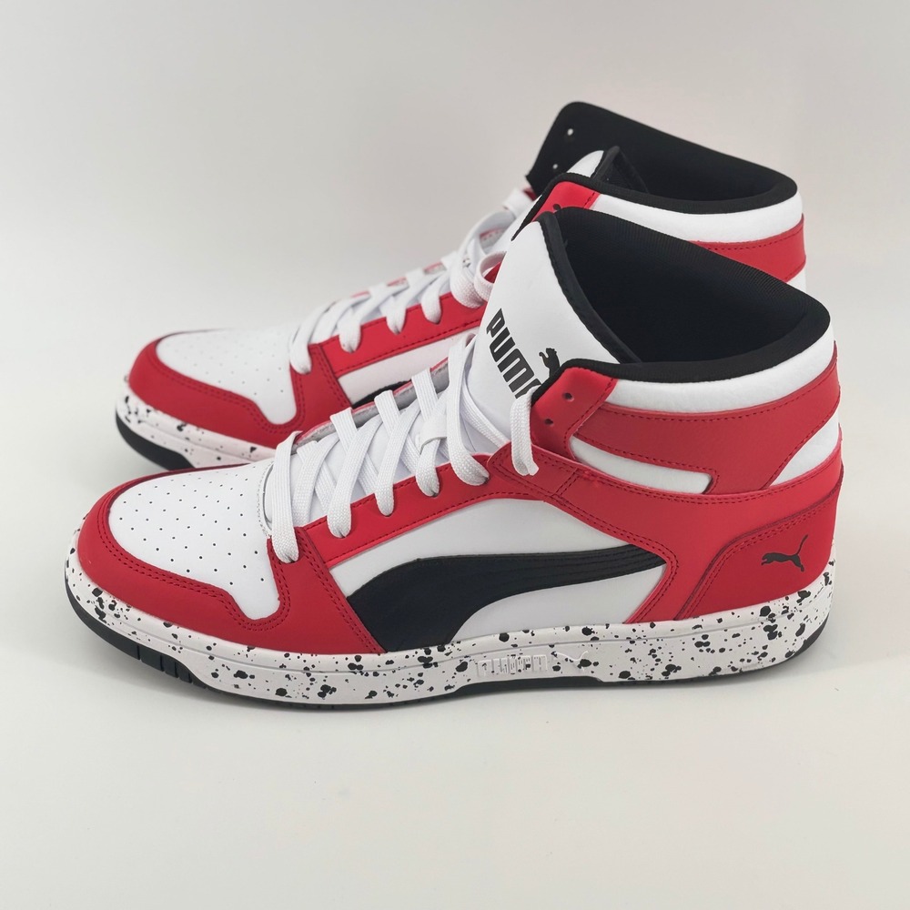 Puma Pacer Future Marble Mens High‎ Top Sneakers Red White Black 386819-01  11.5